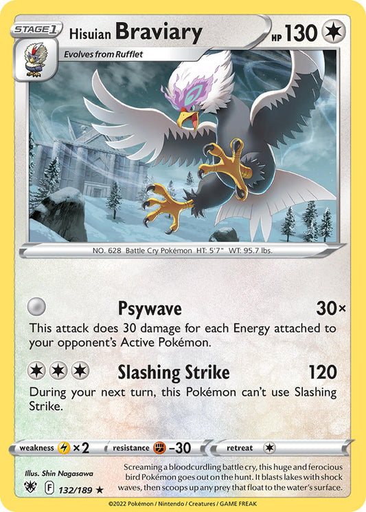 (132/189) Pokemon TCG Astral Radiance Single: Hisuian Braviary Reverse Holo Rare