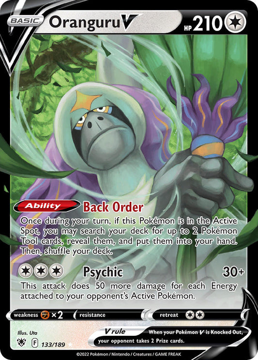 (133/189) Pokemon TCG Astral Radiance Single: Oranguru V  Ultra Rare