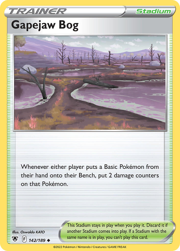 (142/189) Pokemon TCG Astral Radiance Single: Gapejaw Bog Reverse Holo Uncommon