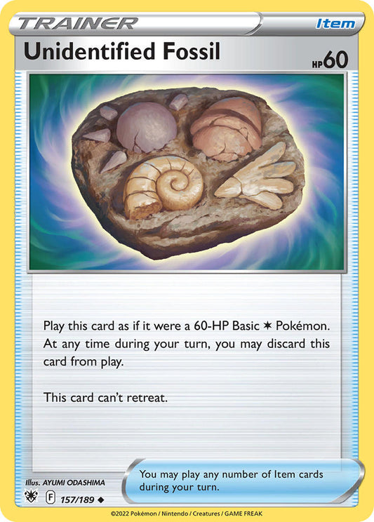 (157/189) Pokemon TCG Astral Radiance Single: Unidentified Fossil Reverse Holo Uncommon
