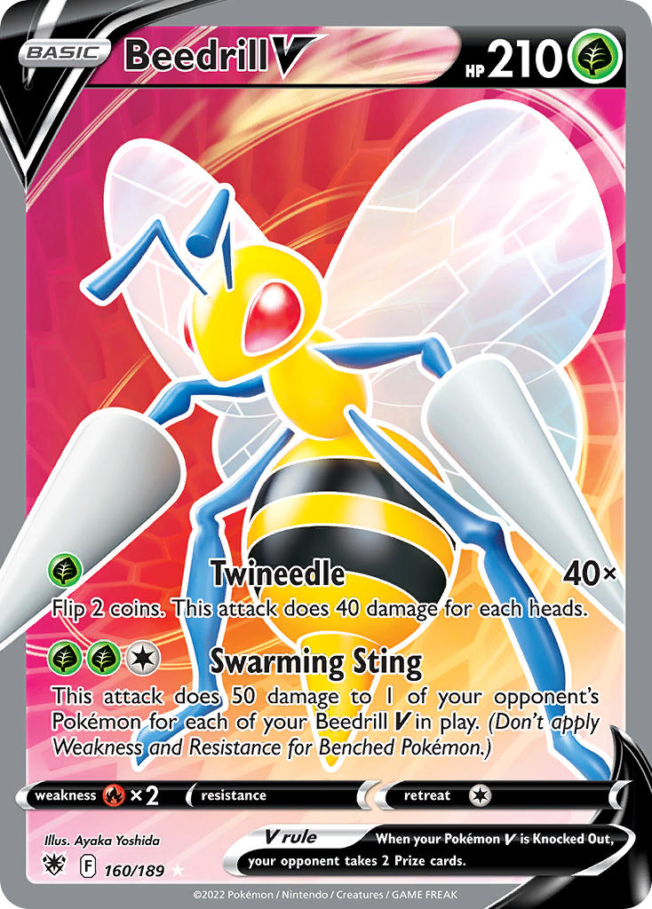(160/189) Pokemon TCG Astral Radiance Single: Beedrill V  Ultra Rare