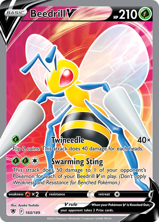 (160/189) Pokemon TCG Astral Radiance Single: Beedrill V  Ultra Rare