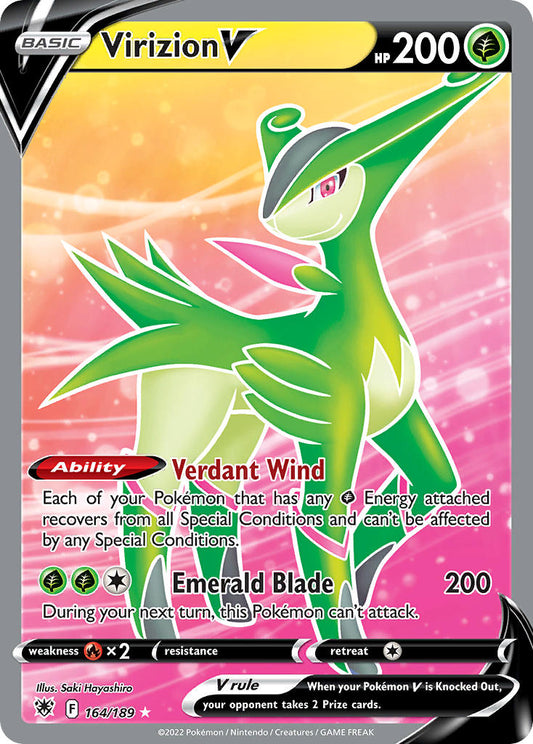 (164/189) Pokemon TCG Astral Radiance Single: Virizion V  Ultra Rare