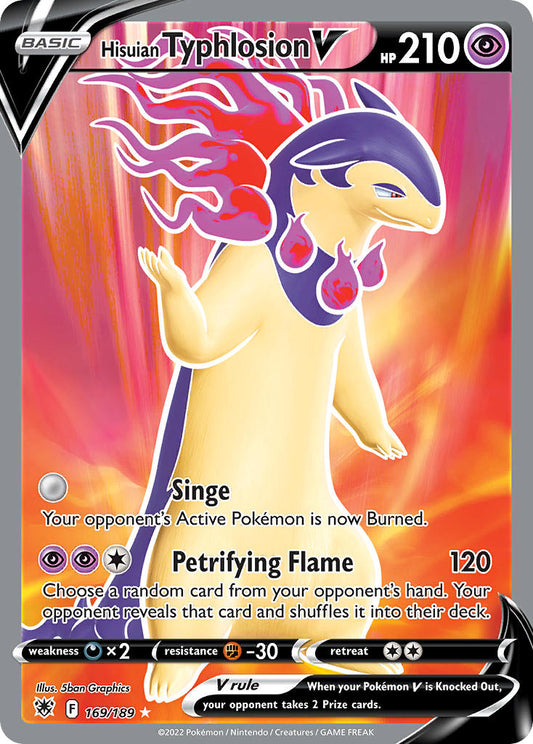 (169/189) Pokemon TCG Astral Radiance Single: Hisuian Typhlosion V  Ultra Rare