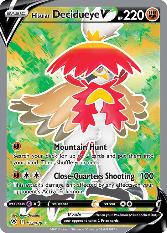 (173/189) Pokemon TCG Astral Radiance Single: Hisuian Decidueye V  Ultra Rare