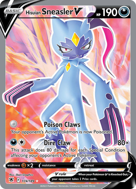 (174/189) Pokemon TCG Astral Radiance Single: Hisuian Sneasler V  Ultra Rare