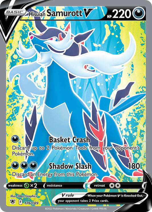 (176/189) Pokemon TCG Astral Radiance Single: Hisuian Samurott V  Ultra Rare