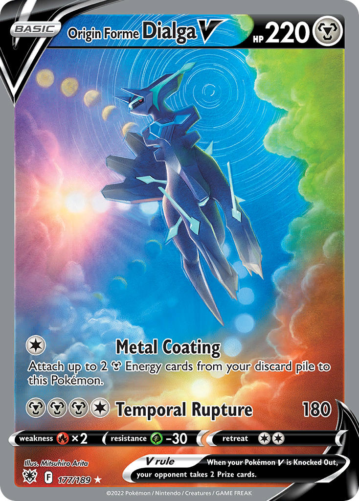 (177/189) Pokemon TCG Astral Radiance Single: Origin Forme Dialga V  Ultra Rare