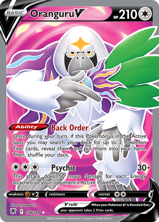 (179/189) Pokemon TCG Astral Radiance Single: Oranguru V  Ultra Rare