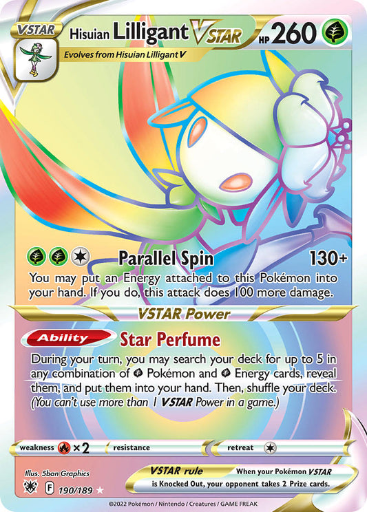 (190/189) Pokemon TCG Astral Radiance Single: Hisuian Lilligant VSTAR  Secret Rare