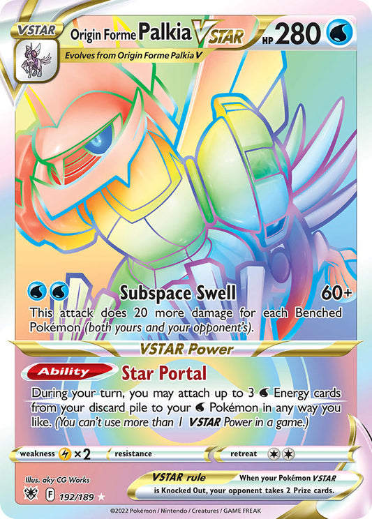 (192/189) Pokemon TCG Astral Radiance Single: Origin Forme Palkia VSTAR  Secret Rare