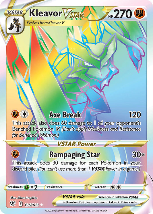 (196/189) Pokemon TCG Astral Radiance Single: Kleavor VSTAR  Secret Rare