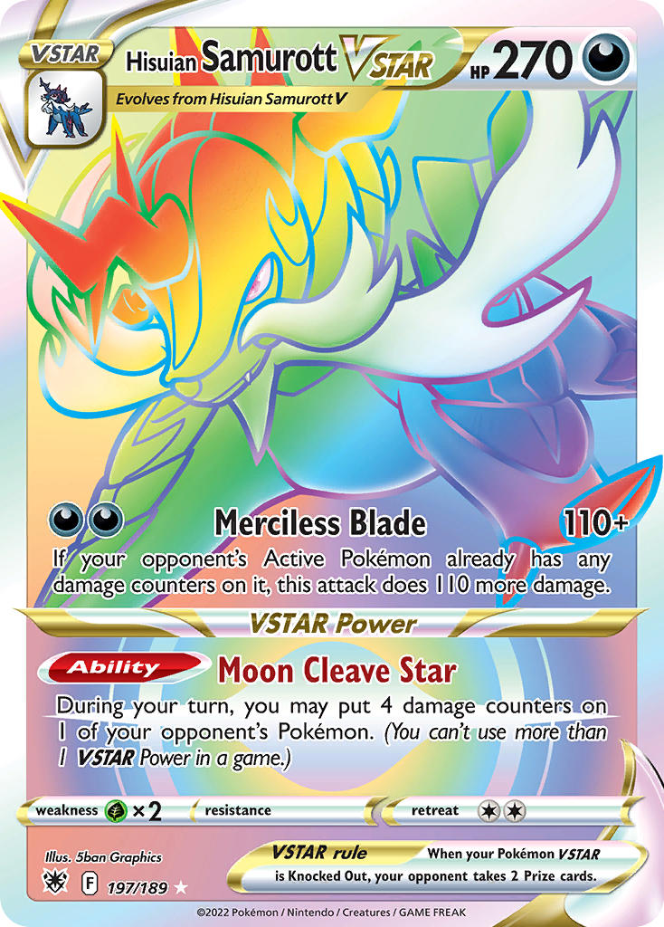 (197/189) Pokemon TCG Astral Radiance Single: Hisuian Samurott VSTAR  Secret Rare