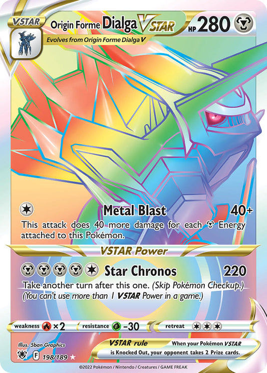 (198/189) Pokemon TCG Astral Radiance Single: Origin Forme Dialga VSTAR  Secret Rare