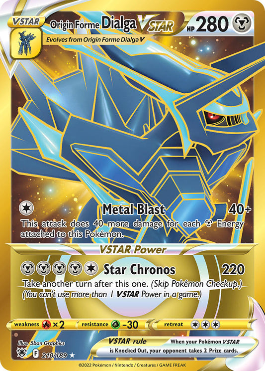 (210/189) Pokemon TCG Astral Radiance Single: Origin Forme Dialga VSTAR  Secret Rare