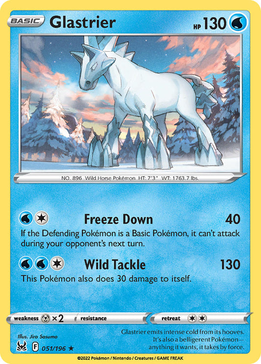 (051/196) Pokemon TCG Lost Origin Single: Glastrier Reverse Holo Holo Rare