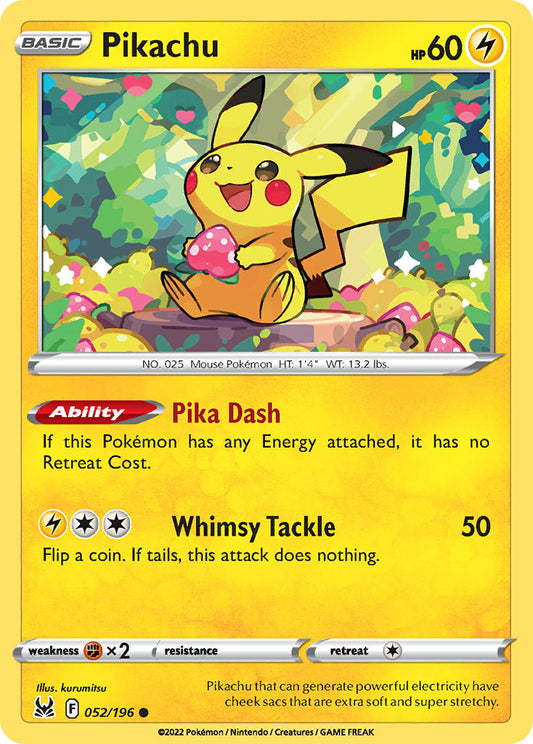 (052/196) Pokemon TCG Lost Origin Single: Pikachu  Common