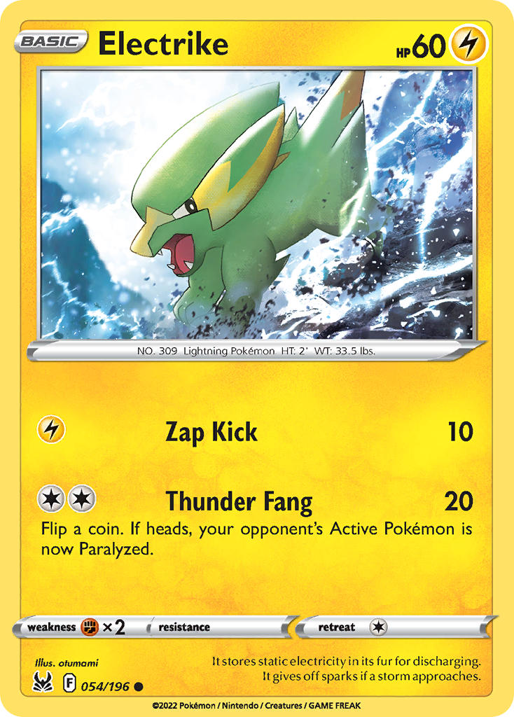 (054/196) Pokemon TCG Lost Origin Single: Electrike  Common
