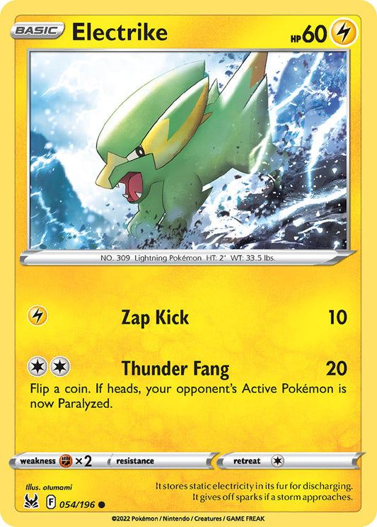 (054/196) Pokemon TCG Lost Origin Single: Electrike Reverse Holo Common