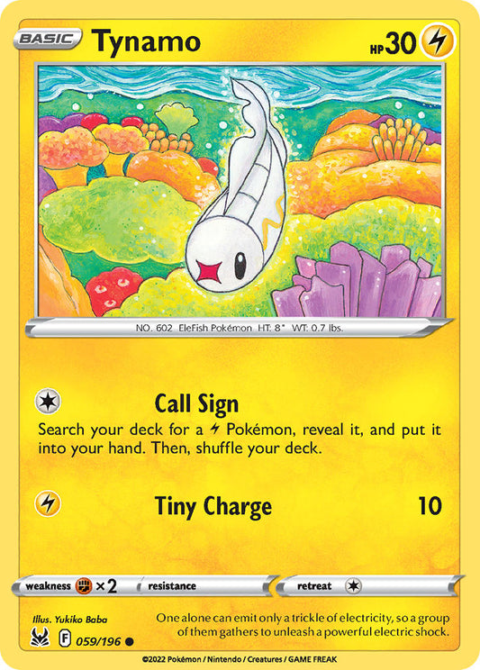 (059/196) Pokemon TCG Lost Origin Single: Tynamo  Common