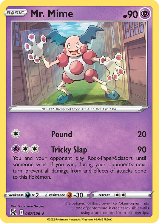 (067/196) Pokemon TCG Lost Origin Single: Mr. Mime Reverse Holo Rare
