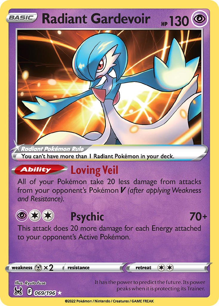(069/196) Pokemon TCG Lost Origin Single: Radiant Gardevoir  Ultra Rare