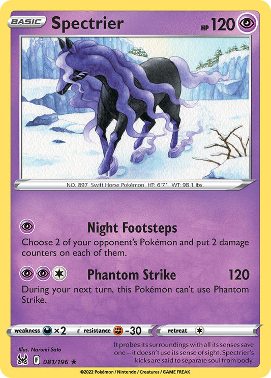 (081/196) Pokemon TCG Lost Origin Single: Spectrier Reverse Holo Holo Rare