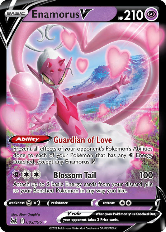(082/196) Pokemon TCG Lost Origin Single: Enamorus V  Ultra Rare