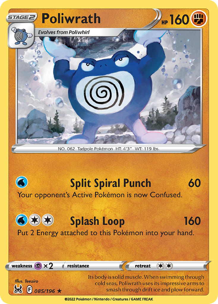 (085/196) Pokemon TCG Lost Origin Single: Poliwrath  Rare