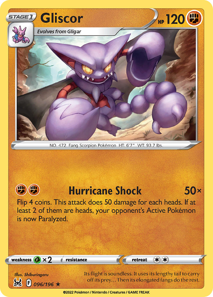 (096/196) Pokemon TCG Lost Origin Single: Gliscor Reverse Holo Rare