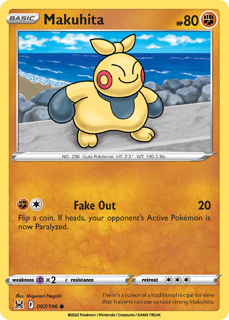 (097/196) Pokemon TCG Lost Origin Single: Makuhita  Common