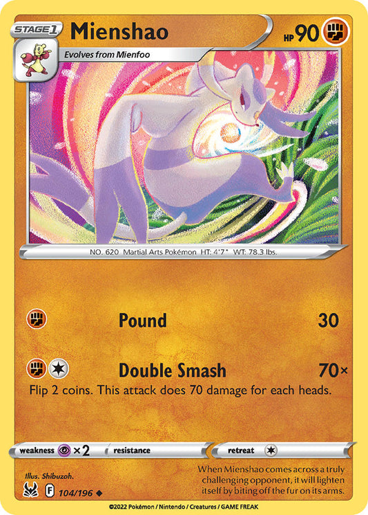 (104/196) Pokemon TCG Lost Origin Single: Mienshao  Uncommon
