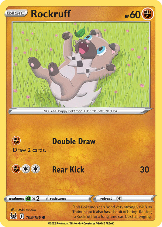 (109/196) Pokemon TCG Lost Origin Single: Rockruff  Common