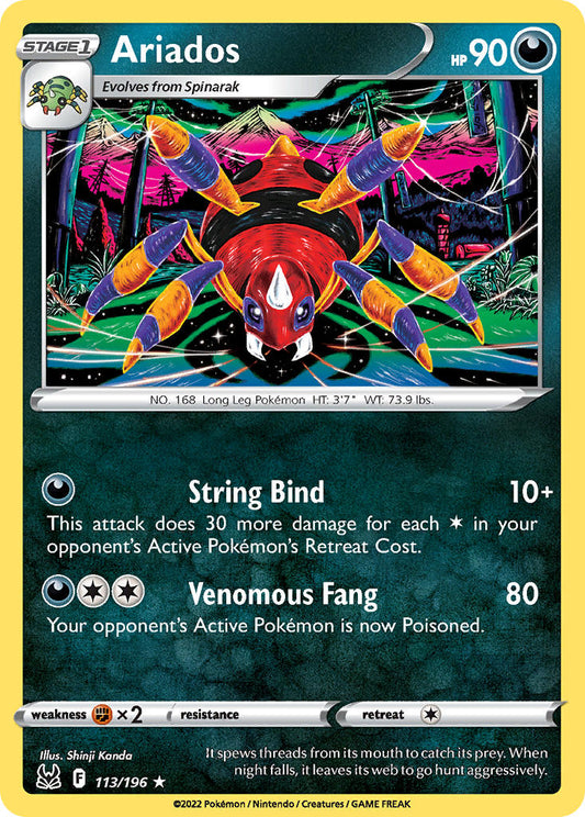 (113/196) Pokemon TCG Lost Origin Single: Ariados  Rare