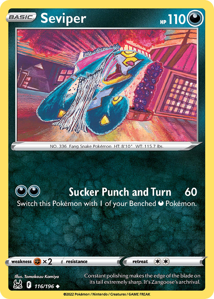 (116/196) Pokemon TCG Lost Origin Single: Seviper  Uncommon