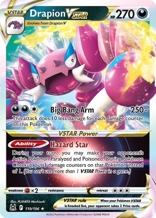 (119/196) Pokemon TCG Lost Origin Single: Drapion VSTAR  Ultra Rare