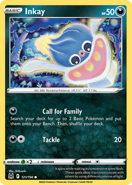 (121/196) Pokemon TCG Lost Origin Single: Inkay Reverse Holo Common
