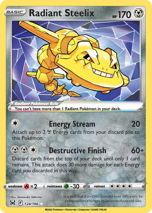 (124/196) Pokemon TCG Lost Origin Single: Radiant Steelix  Ultra Rare