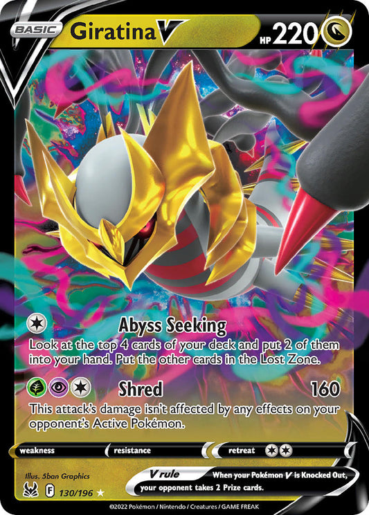 (130/196) Pokemon TCG Lost Origin Single: Giratina V  Ultra Rare