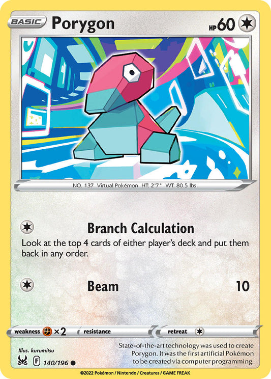 (140/196) Pokemon TCG Lost Origin Single: Porygon  Common