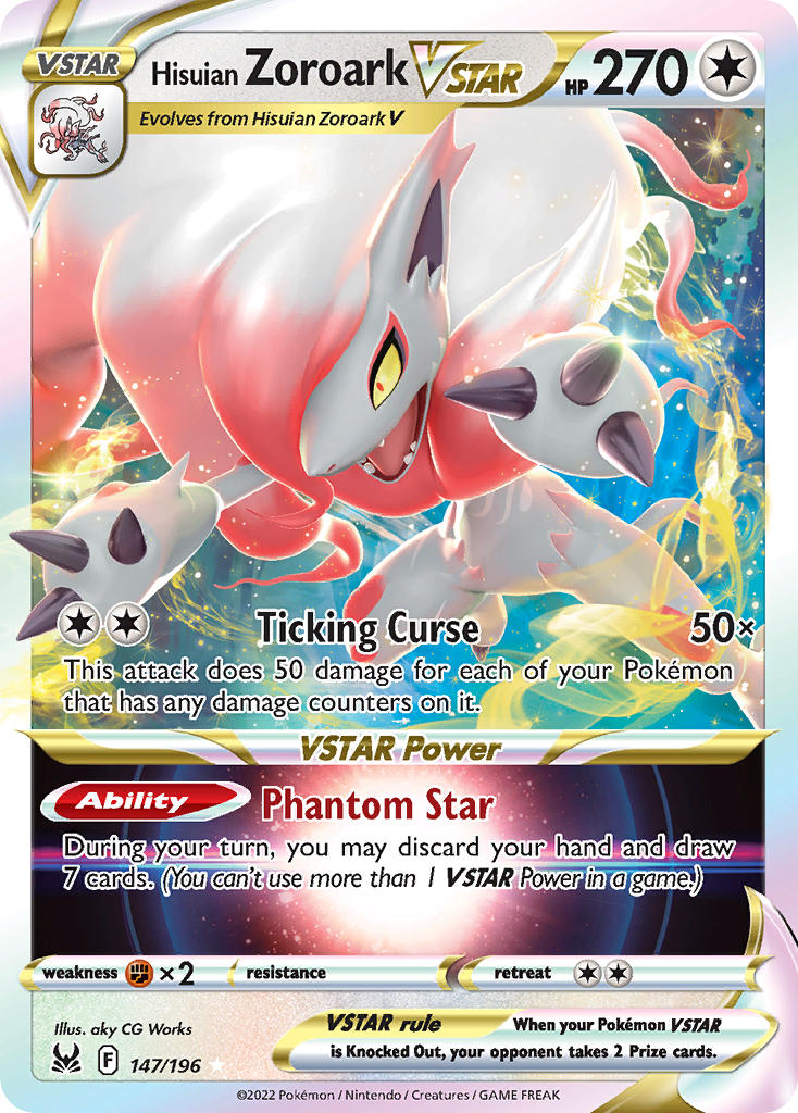 (147/196) Pokemon TCG Lost Origin Single: Hisuian Zoroark VSTAR  Ultra Rare