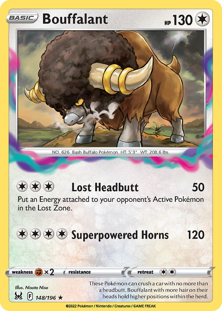 (148/196) Pokemon TCG Lost Origin Single: Bouffalant  Rare