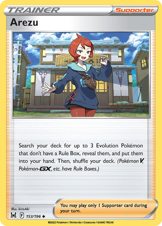 (153/196) Pokemon TCG Lost Origin Single: Arezu Reverse Holo Uncommon