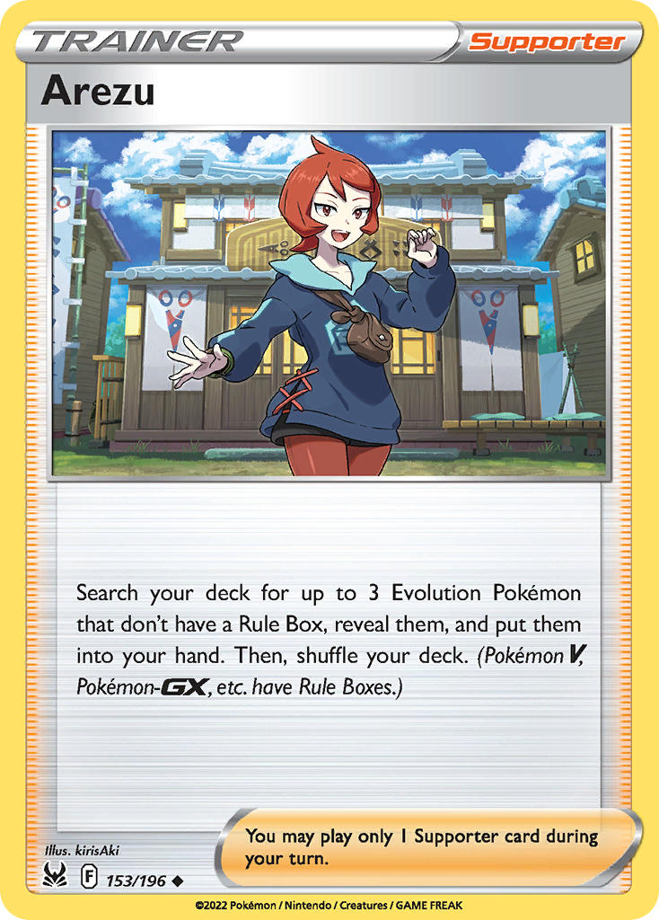 (153/196) Pokemon TCG Lost Origin Single: Arezu  Uncommon