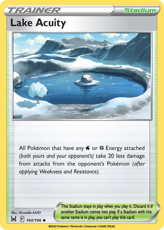 (160/196) Pokemon TCG Lost Origin Single: Lake Acuity Reverse Holo Uncommon