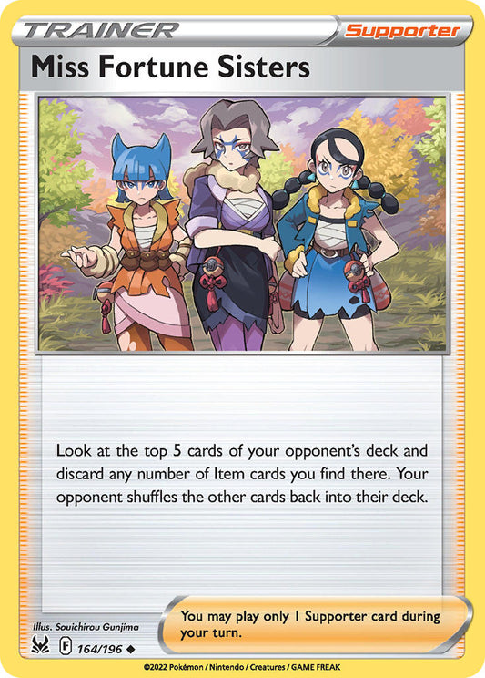 (164/196) Pokemon TCG Lost Origin Single: Miss Fortune Sisters  Uncommon