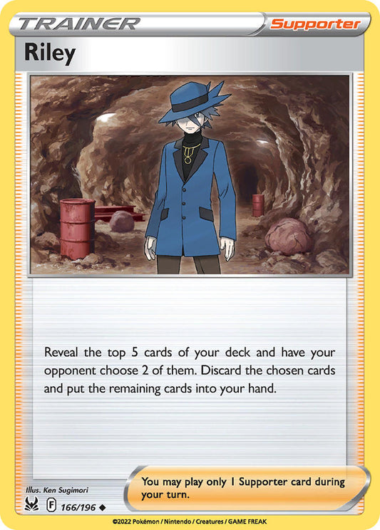 (166/196) Pokemon TCG Lost Origin Single: Riley Reverse Holo Uncommon
