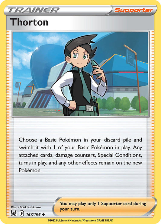 (167/196) Pokemon TCG Lost Origin Single: Thorton Reverse Holo Uncommon