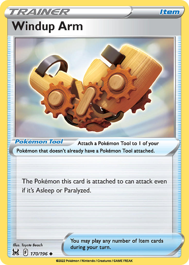 (170/196) Pokemon TCG Lost Origin Single: Windup Arm  Uncommon