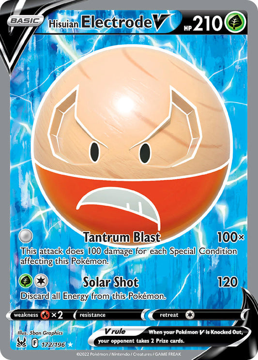 (172/196) Pokemon TCG Lost Origin Single: Hisuian Electrode V  Ultra Rare